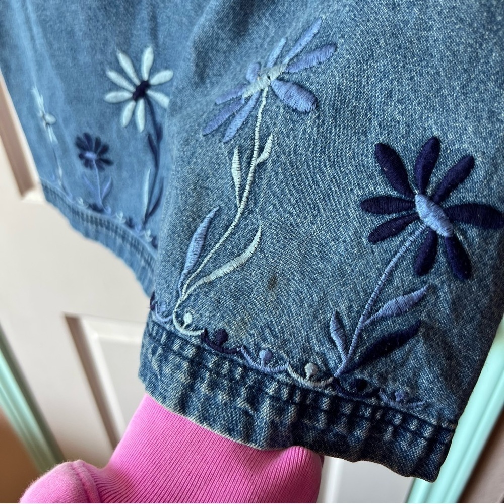 Vintage Y2K Route 66 Embroidered Denim Skirt Size 7/8 - Picture 4 of 8